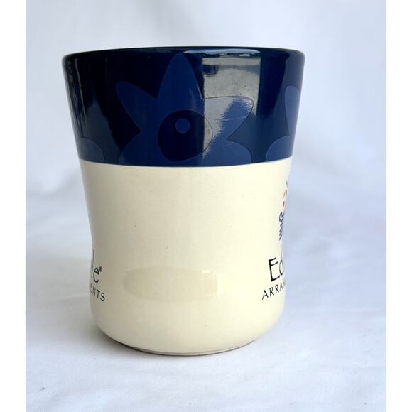 Edible Arrangements Ceramic Coffee Mug Navy Blue/Cream 16 oz - Picture 3 of 8